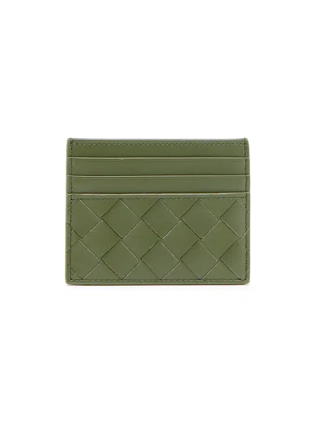 Bottega Veneta Men's Intrecciato Leather Card Case - Green Green