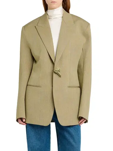 Bottega Veneta Women's Knot-Detail Wool-Blend Blazer | Thumbnail 3 Bottega Veneta Women's Knot-Detail Wool-Blend Blazer | Thumbnail 3