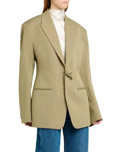 Bottega Veneta Women's Knot-Detail Wool-Blend Blazer | Thumbnail 4 Bottega Veneta Women's Knot-Detail Wool-Blend Blazer | Thumbnail 4