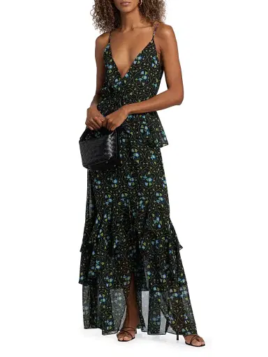 Misa Los Angeles Women's Linda Floral Chiffon Ruffle Maxi Dress - Morning Glory Lattice - Size Large | Thumbnail 2 Misa Los Angeles Women's Linda Floral Chiffon Ruffle Maxi Dress - Morning Glory Lattice - Size Large | Thumbnail 2