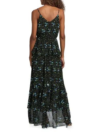 Misa Los Angeles Women's Linda Floral Chiffon Ruffle Maxi Dress - Morning Glory Lattice - Size Large | Thumbnail 5 Misa Los Angeles Women's Linda Floral Chiffon Ruffle Maxi Dress - Morning Glory Lattice - Size Large | Thumbnail 5