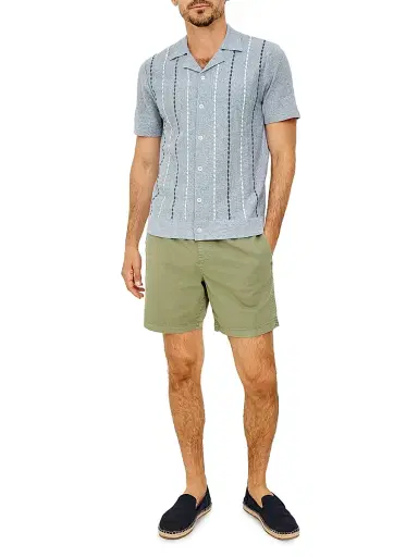 Rails Men's Richie Cotton-Blend Camp Shirt - Navy White Sky | Thumbnail 2 Rails Men's Richie Cotton-Blend Camp Shirt - Navy White Sky | Thumbnail 2