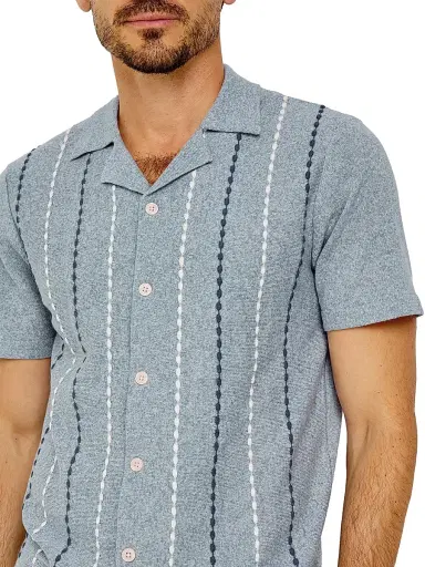 Rails Men's Richie Cotton-Blend Camp Shirt - Navy White Sky | Thumbnail 5 Rails Men's Richie Cotton-Blend Camp Shirt - Navy White Sky | Thumbnail 5