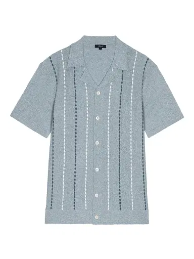 Rails Men's Richie Cotton-Blend Camp Shirt - Navy White Sky | Thumbnail 1 Rails Men's Richie Cotton-Blend Camp Shirt - Navy White Sky | Thumbnail 1
