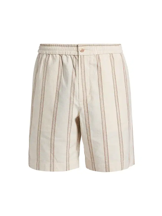 Vince Men's Cove Striped Cotton-Hemp Shorts - Midland Smock White