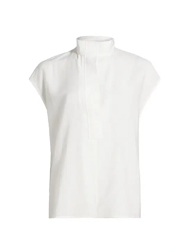 Vince Women's Open Collar Cap-Sleeve Blouse - Off White