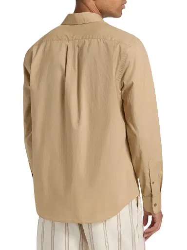 Vince Men's Poplin Separate Placket Button-Front Shirt - Beige - Size XXL | Thumbnail 5