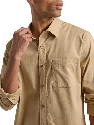 Vince Men's Poplin Separate Placket Button-Front Shirt - Beige - Size XXL | Thumbnail 6