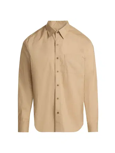 Vince Men's Poplin Separate Placket Button-Front Shirt - Beige - Size XXL | Thumbnail 1