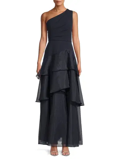 Aidan Mattox Women's One-Shoulder Tiered Gown - Twilight | Thumbnail 3