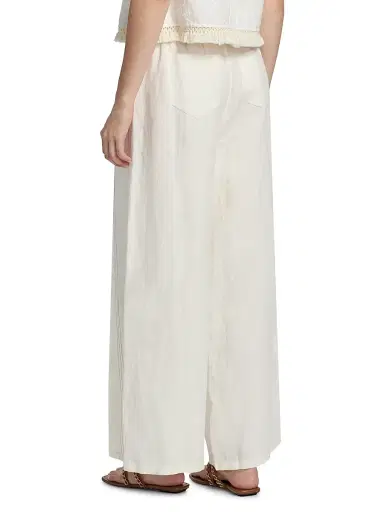 Johnny Was Women's Zullah Pintuck Linen Wide-Leg Pants - White - Size XL | Thumbnail 5