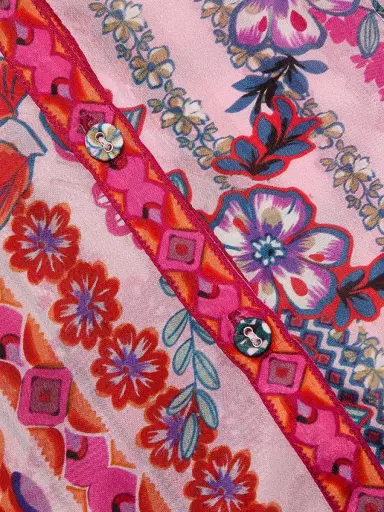 Johnny Was Women's Vacanza Floral Silk Blouse - Tami Scarf - Size XL | Thumbnail 7