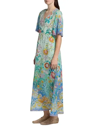 Johnny Was Women's Tami Printed Maxi Dress - Altair Scarf - Size XL | Thumbnail 4 Johnny Was Women's Tami Printed Maxi Dress - Altair Scarf - Size XL | Thumbnail 4