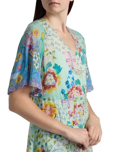Johnny Was Women's Tami Printed Maxi Dress - Altair Scarf - Size XL | Thumbnail 6 Johnny Was Women's Tami Printed Maxi Dress - Altair Scarf - Size XL | Thumbnail 6