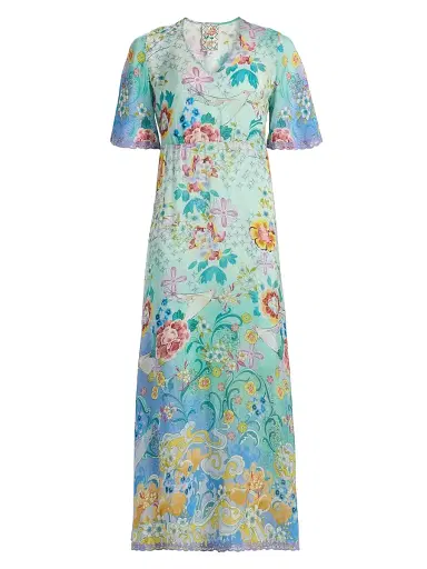 Johnny Was Women's Tami Printed Maxi Dress - Altair Scarf - Size XL | Thumbnail 1 Johnny Was Women's Tami Printed Maxi Dress - Altair Scarf - Size XL | Thumbnail 1