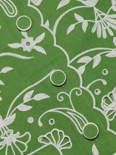 Elie Tahari Women's The Marianna Embroidered Jacket - Green Sky - Size Small | Thumbnail 7
