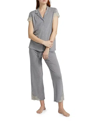 Natori Women's 2-PieceLux Shangrila Pajama Set - Grey - Size XL | Thumbnail 2 Natori Women's 2-PieceLux Shangrila Pajama Set - Grey - Size XL | Thumbnail 2