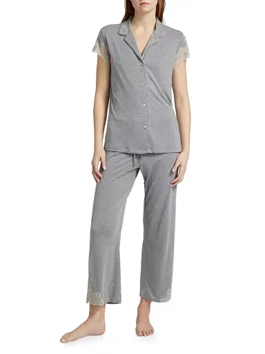 Natori Women's 2-PieceLux Shangrila Pajama Set - Grey - Size XL | Thumbnail 3 Natori Women's 2-PieceLux Shangrila Pajama Set - Grey - Size XL | Thumbnail 3
