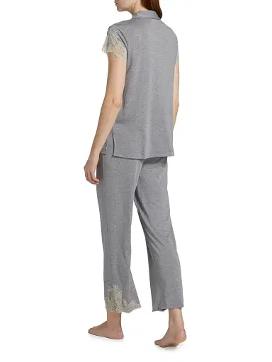 Natori Women's 2-PieceLux Shangrila Pajama Set - Grey - Size XL | Thumbnail 5 Natori Women's 2-PieceLux Shangrila Pajama Set - Grey - Size XL | Thumbnail 5