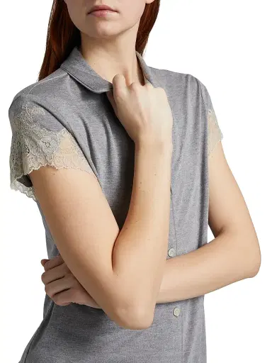 Natori Women's 2-PieceLux Shangrila Pajama Set - Grey - Size XL | Thumbnail 6 Natori Women's 2-PieceLux Shangrila Pajama Set - Grey - Size XL | Thumbnail 6