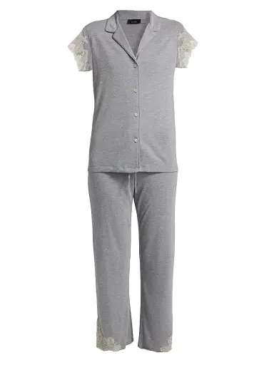 Natori Women's 2-PieceLux Shangrila Pajama Set - Grey - Size XL | Thumbnail 1 Natori Women's 2-PieceLux Shangrila Pajama Set - Grey - Size XL | Thumbnail 1