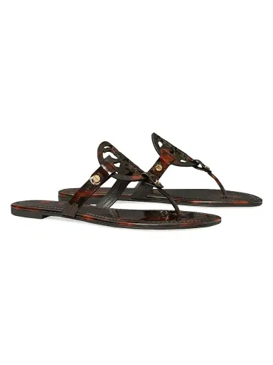 Tory Burch Women's Miller Patent Leather Sandals - Tortoise - Size 9.5 | Thumbnail 2 Tory Burch Women's Miller Patent Leather Sandals - Tortoise - Size 9.5 | Thumbnail 2