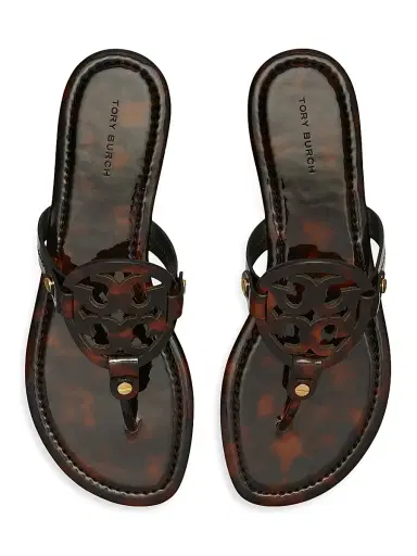 Tory Burch Women's Miller Patent Leather Sandals - Tortoise - Size 9.5 | Thumbnail 3 Tory Burch Women's Miller Patent Leather Sandals - Tortoise - Size 9.5 | Thumbnail 3