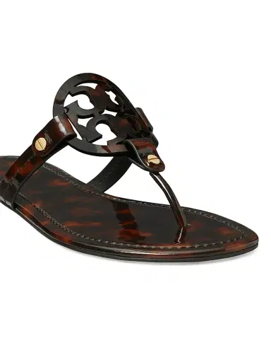 Tory Burch Women's Miller Patent Leather Sandals - Tortoise - Size 9.5 | Thumbnail 4 Tory Burch Women's Miller Patent Leather Sandals - Tortoise - Size 9.5 | Thumbnail 4
