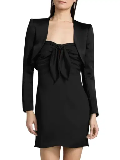 Ramy Brook Women's Gia Open-Front Capelet - Black | Thumbnail 3