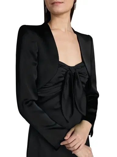 Ramy Brook Women's Gia Open-Front Capelet - Black | Thumbnail 6