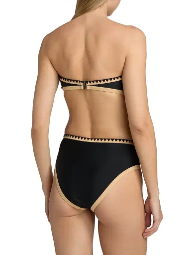 Ramy Brook Women's Leanna Embroidered Colorblocked Bikini Top - Black Colorblock | Thumbnail 4