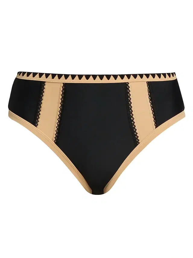 Ramy Brook Women's Mallory ColorblockedBikini Bottom - Black Colorblock