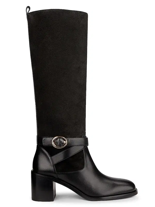 Stuart Weitzman Women's Benni 55MM Leather Riding Boots - Black