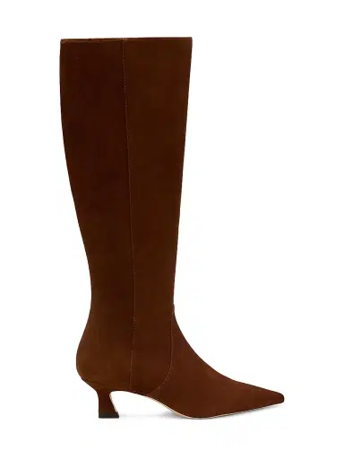 Stuart Weitzman Women's Vinnie 50MM Suede Boots - Deep Coffee | Thumbnail 1