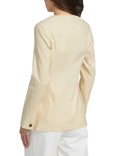 rag & bone Women's Roslyn Collarless Linen-Blend Blazer - Light Tan | Thumbnail 5 rag & bone Women's Roslyn Collarless Linen-Blend Blazer - Light Tan | Thumbnail 5