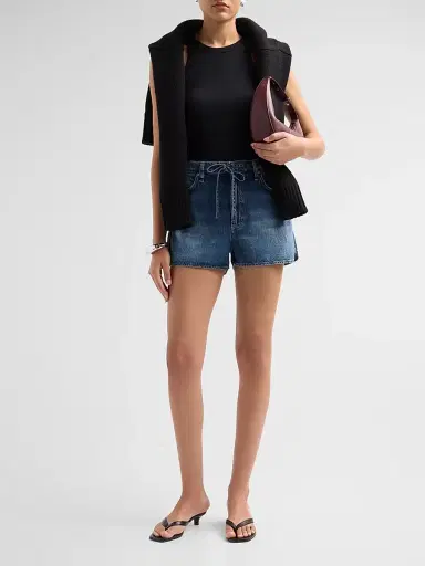 rag & bone Women's Nolan Drawstring Denim Shorts | Thumbnail 2