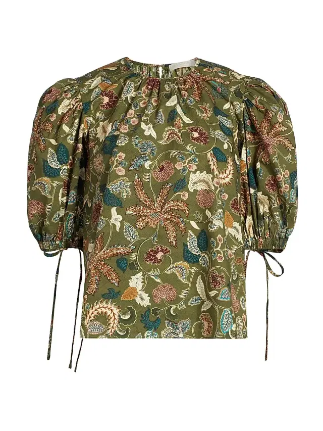 Ulla Johnson Women's Coralie Floral Poplin Blouse