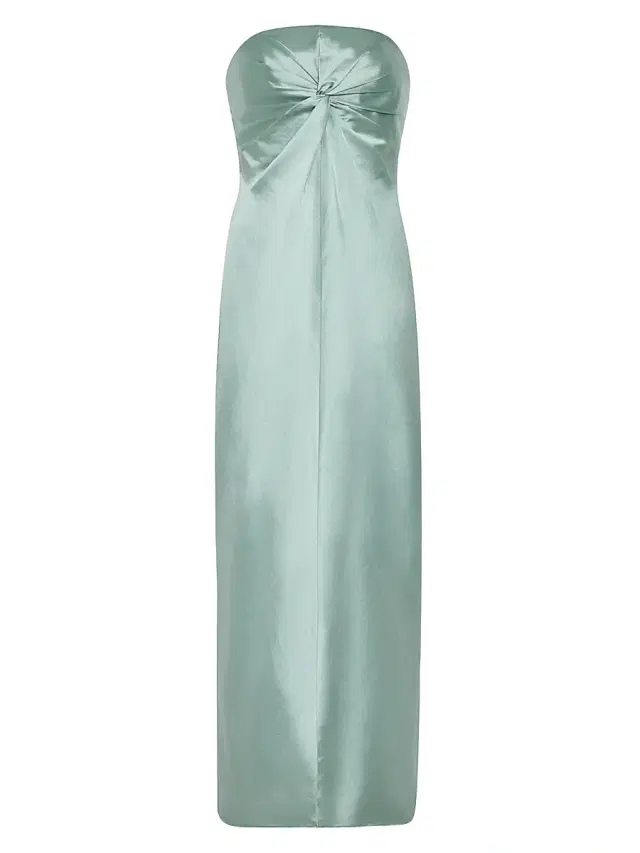 Milly Women's Michell Satin Strapless Maxi Dress - Sage