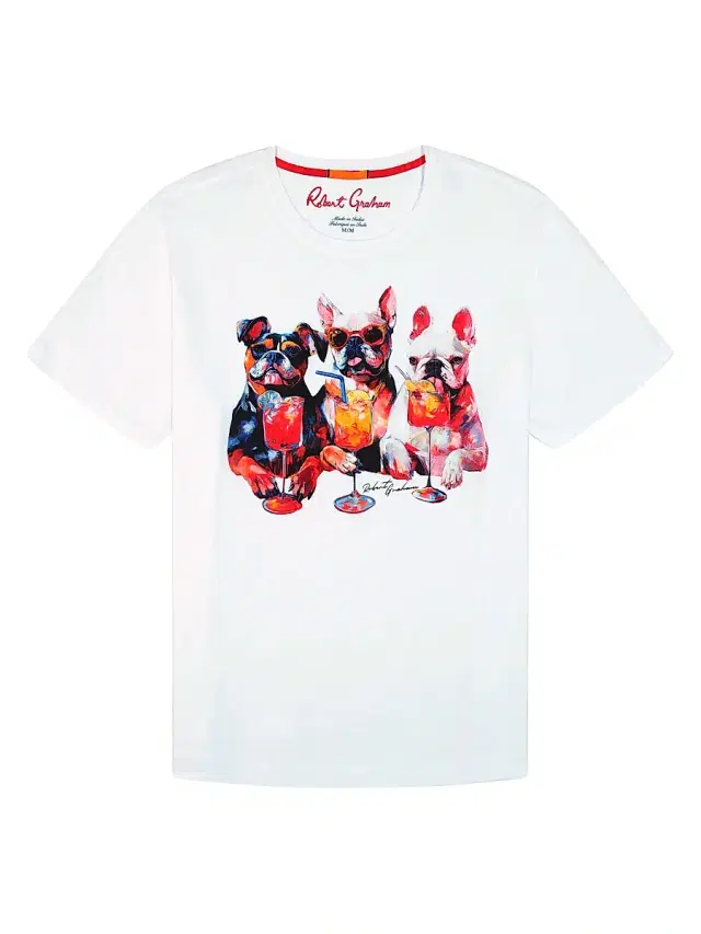 Robert Graham Men's Hair Of The Dog Knit T-Shirt - White
