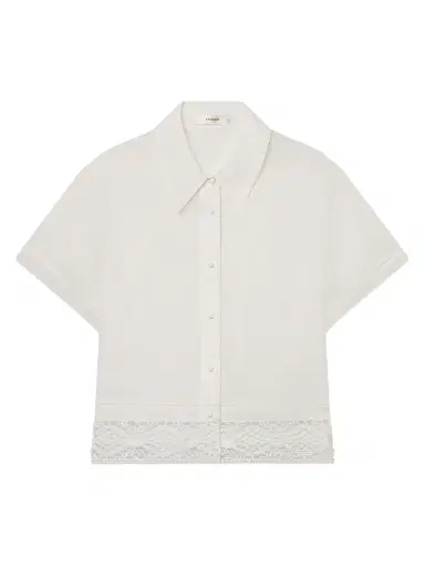 Frame Women's The Heirloom Lace-Trim Shirt - White - Size XL | Thumbnail 1