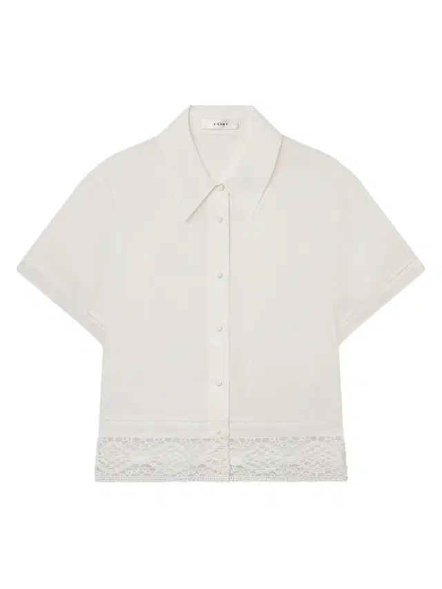 FRAME Women's The Heirloom Lace-Trim Shirt - White
