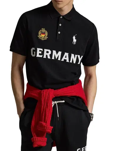 Polo Ralph Lauren Men's Germany Knit Cotton Polo Shirt - Polo Black - Size XL | Thumbnail 3