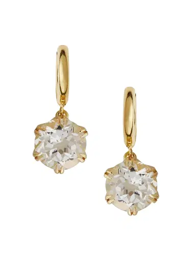 Ileana Makri Women's Crown 18K Yellow Gold & Gemstone Drop Earrings - White Topaz | Thumbnail 1 Ileana Makri Women's Crown 18K Yellow Gold & Gemstone Drop Earrings - White Topaz | Thumbnail 1