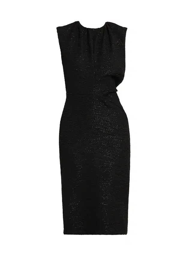 Women's Sparkle Sleeveless Midi-Dress - Black