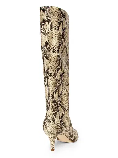 22élevé Women's Croc-Embossed Leather Kitten-Heel Boots - Snake Natural - Size 9.5 | Thumbnail 3