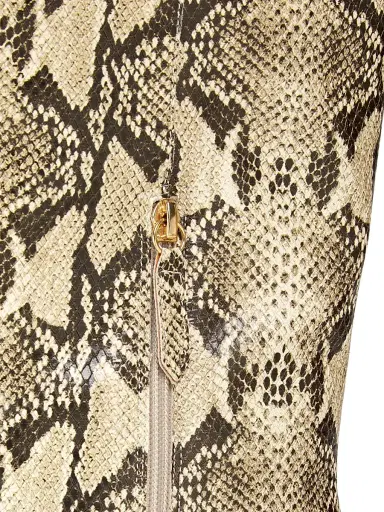 22élevé Women's Croc-Embossed Leather Kitten-Heel Boots - Snake Natural - Size 9.5 | Thumbnail 5