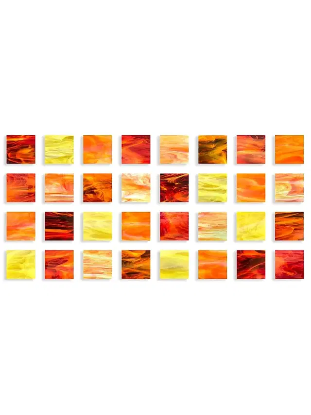 Karo Studios Block Series 32-Piece Water Glass Wall Sculpture