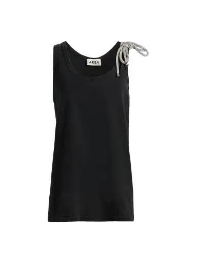 AREA Women's Crystal Knot Jersey Scoopneck Tank - Washed Black - Size XL | Thumbnail 1 AREA Women's Crystal Knot Jersey Scoopneck Tank - Washed Black - Size XL | Thumbnail 1