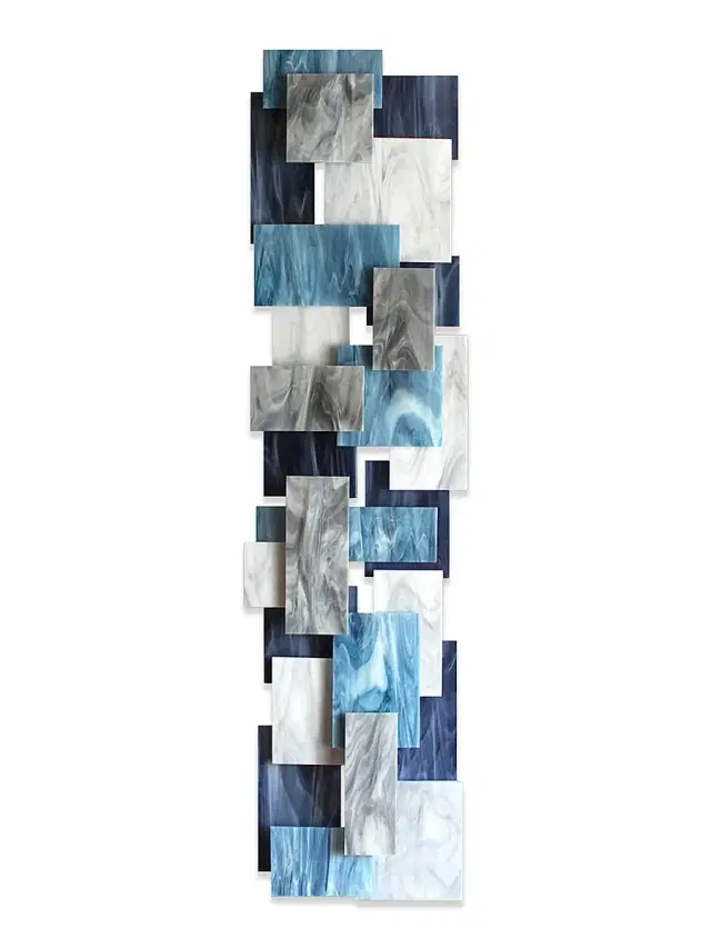 Karo Studios Arctic Glass & Metal Wall Sculpture - Blue