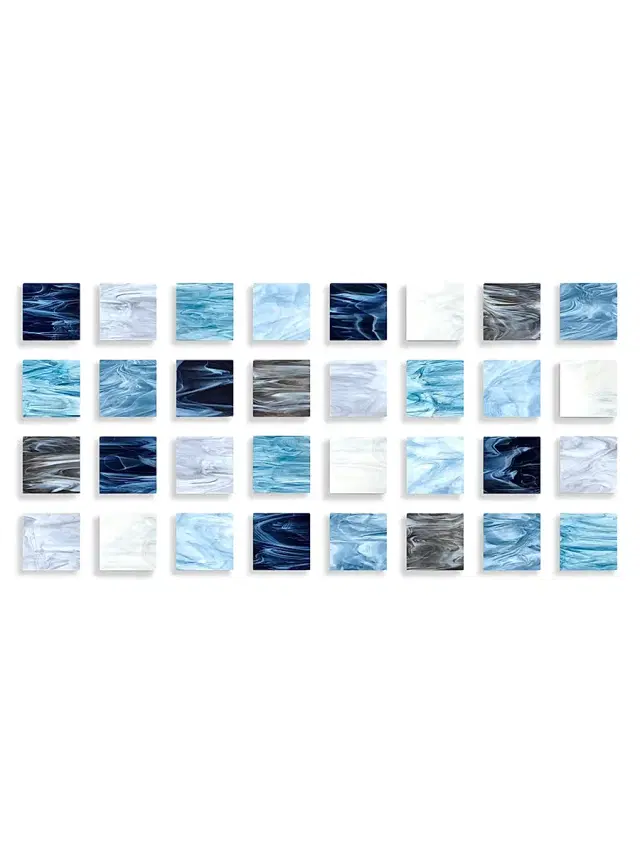 Karo Studios Cool & Crisp Glass Wall Sculpture - Blue
